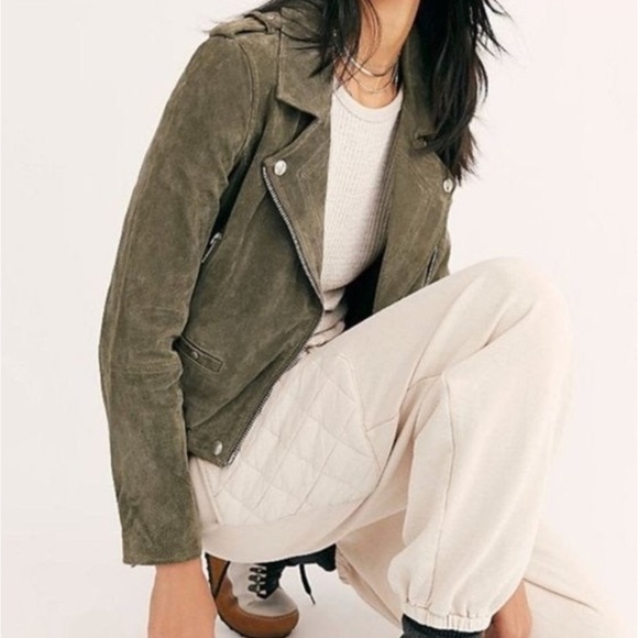 SL8 Blank NYC Suede Leather Moto Jacket XS - Picture 3 of 5